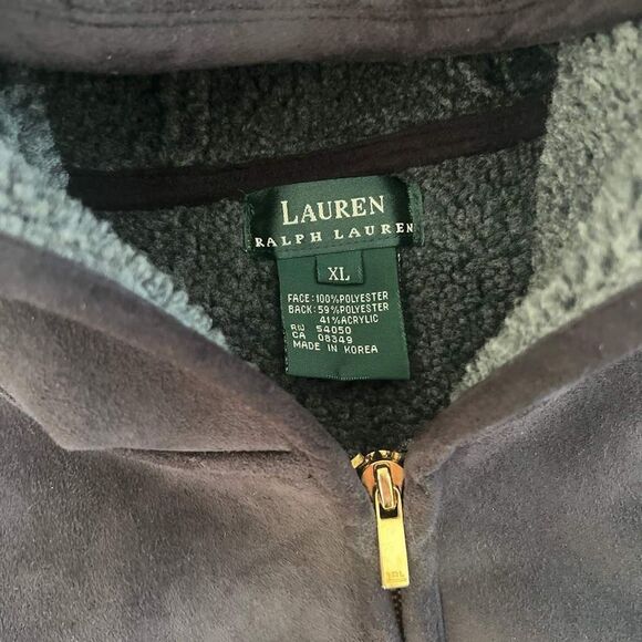 Lauren Ralph Lauren Suede & Sherpa hooded Vest - Picture 7 of 9
